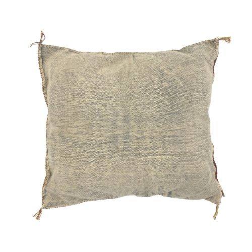 Natural Silk Cactus Moroccan Pillow with handmade design and natural dye, 20x20 inches.