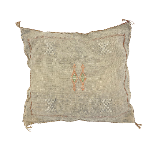 Natural Silk Cactus Moroccan Pillow